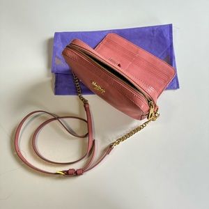 Genuine leather camera chained crossbody bag